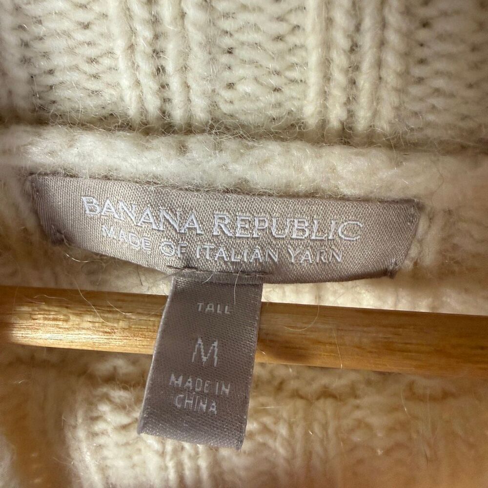 Banana Republic Popcorn Stitch Turtleneck Pullover Wool Blend Size M tall M - Picture 6 of 7